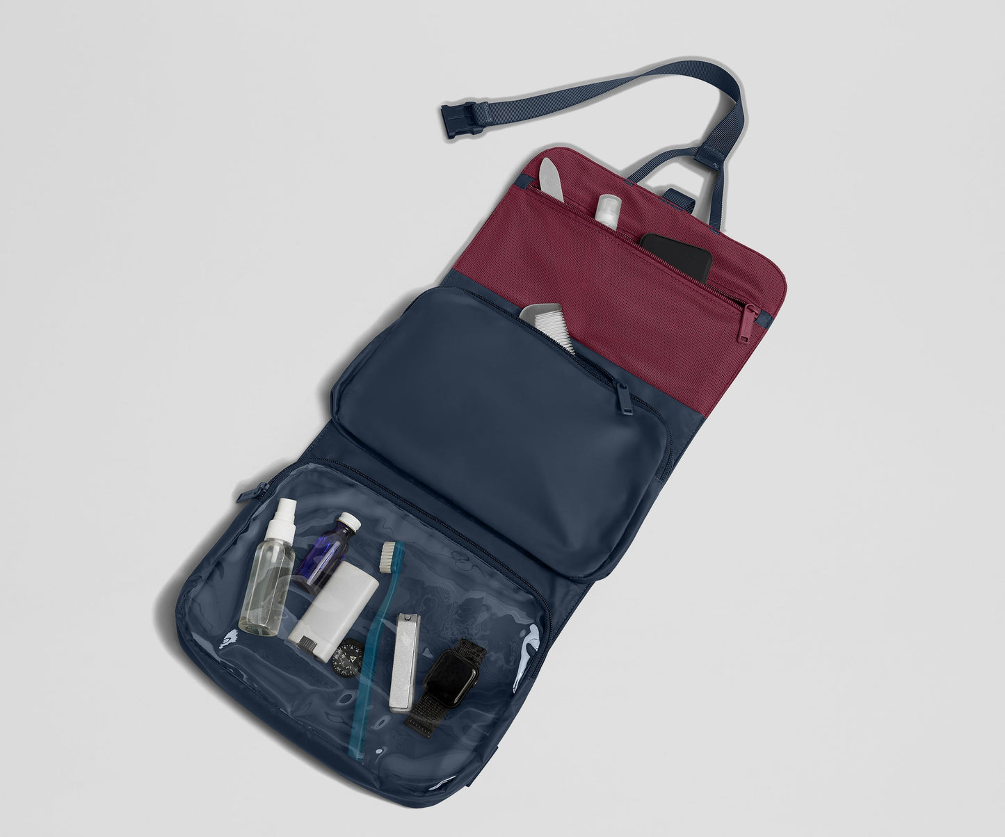 Active Hanging Toiletry Bag in Navy Blue