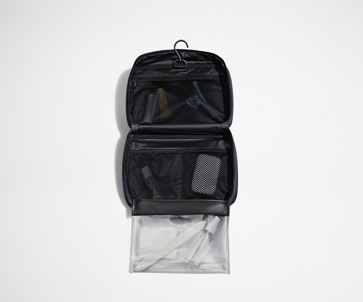 The Hanging Toiletry Bag in Navy Blue
