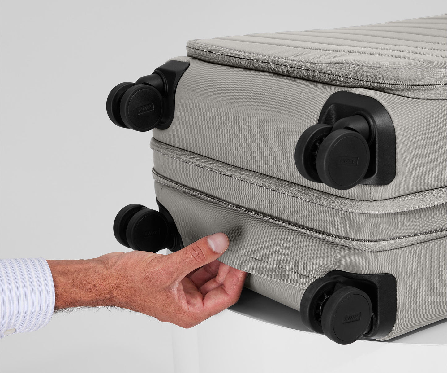 The Softside Bigger Carry-On in Cloud Gray