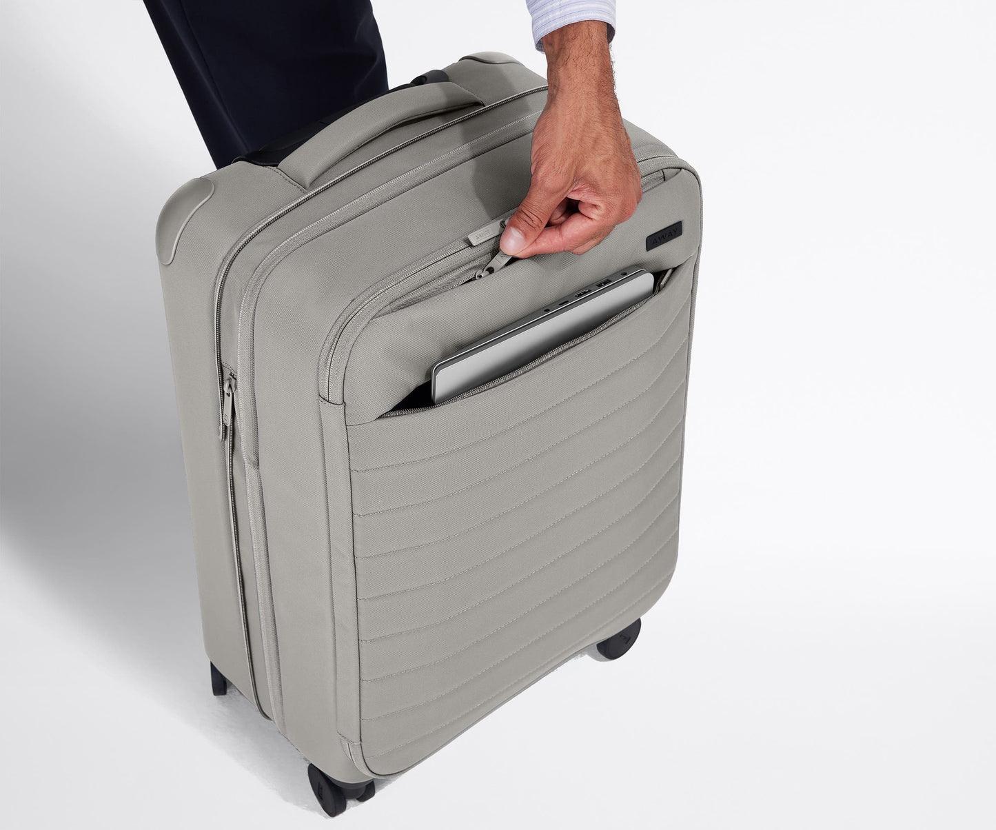 The Softside Bigger Carry-On in Cloud Gray