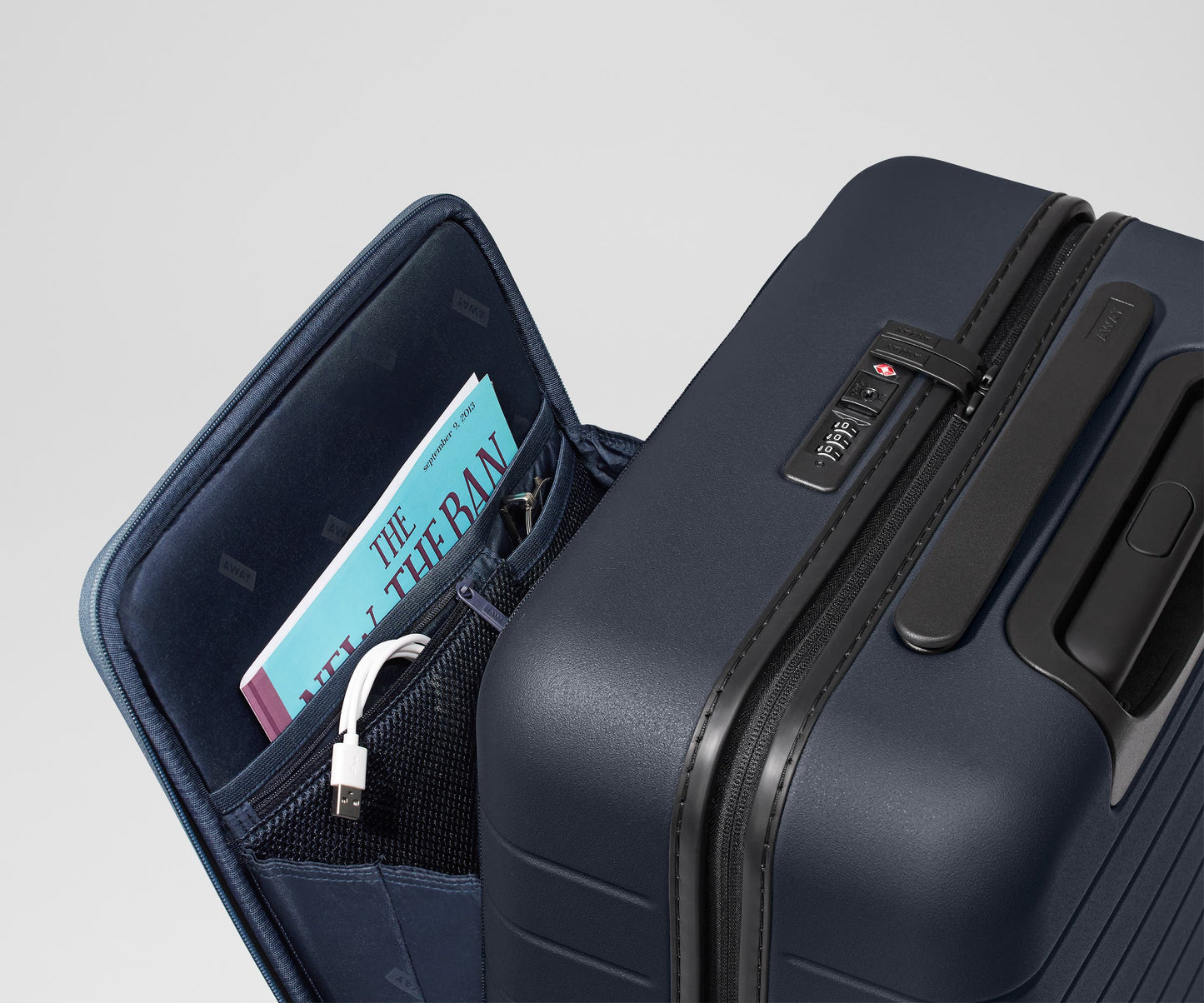 The Executive Bigger Carry-On in Navy Blue