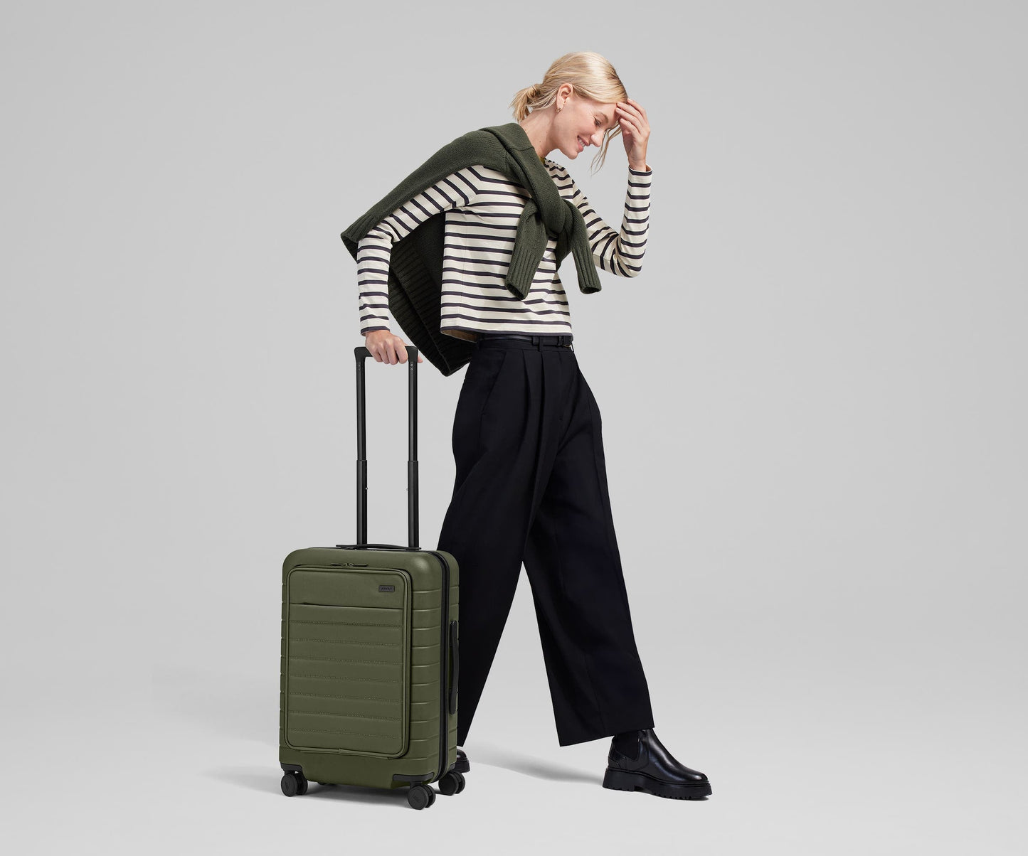 The Executive Bigger Carry-On in Olive Green