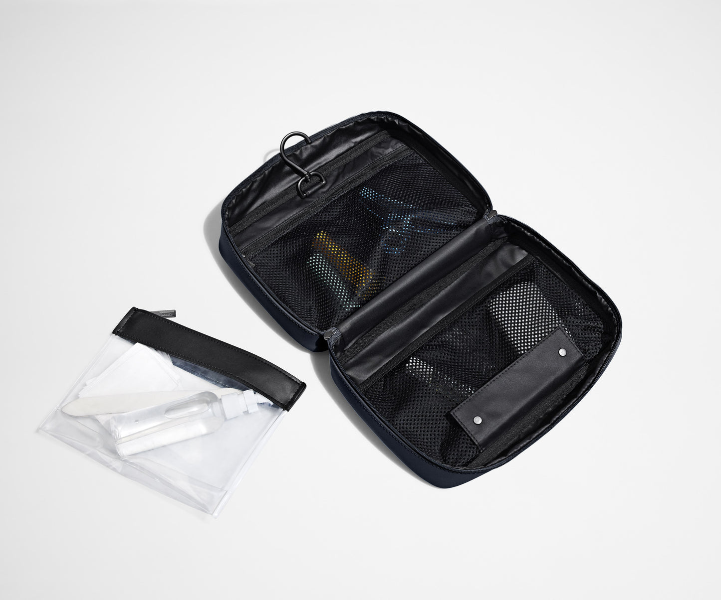 The Hanging Toiletry Bag in Navy Blue