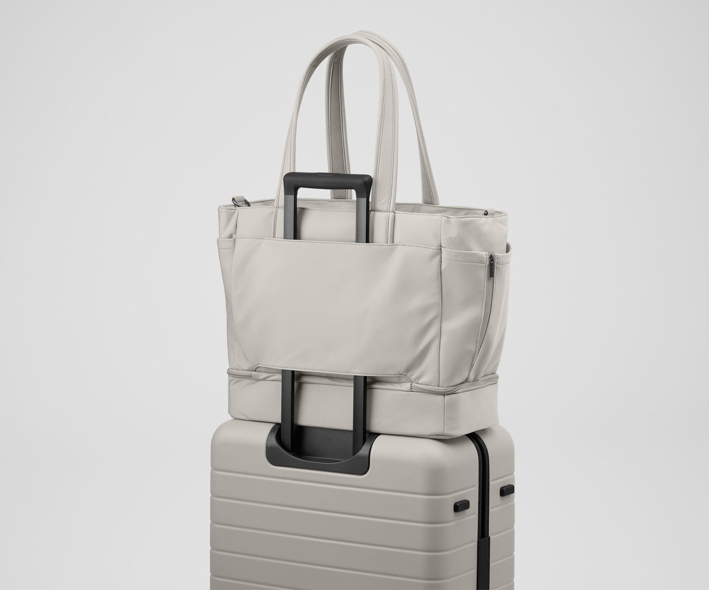 The Double Diaper Tote in Cloud Gray