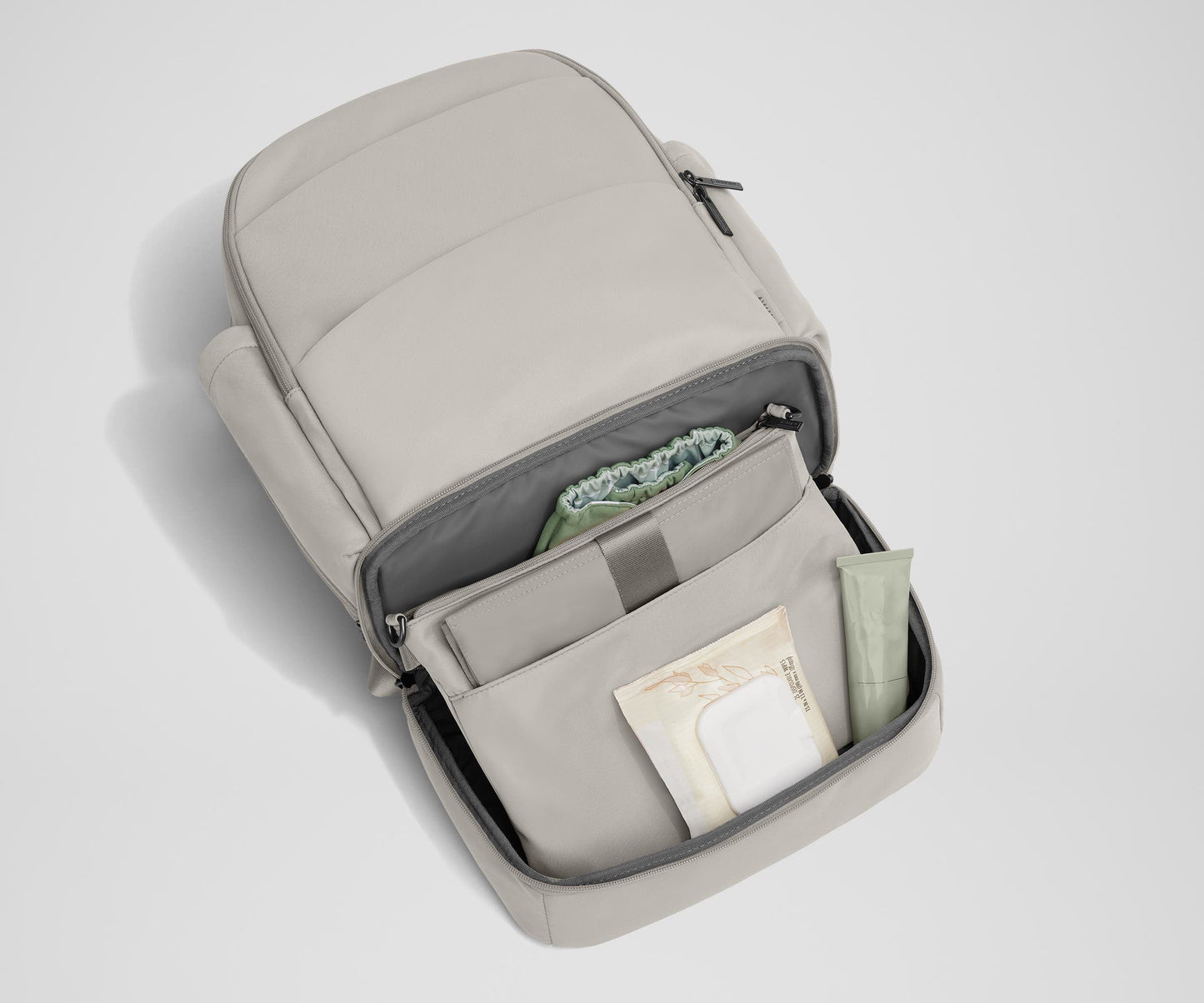 The Double Diaper Backpack in Cloud Gray