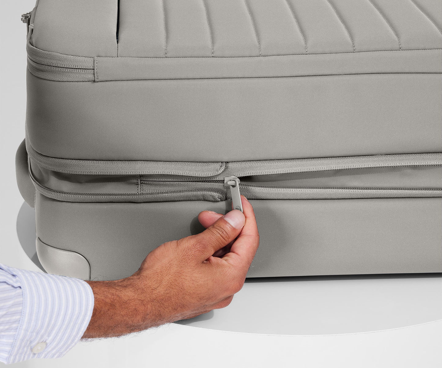 The Softside Bigger Carry-On in Cloud Gray