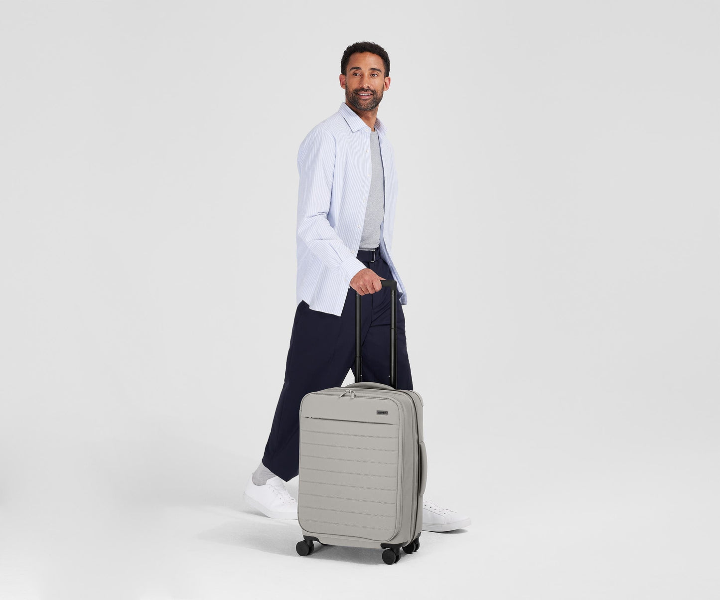 The Softside Bigger Carry-On in Cloud Gray